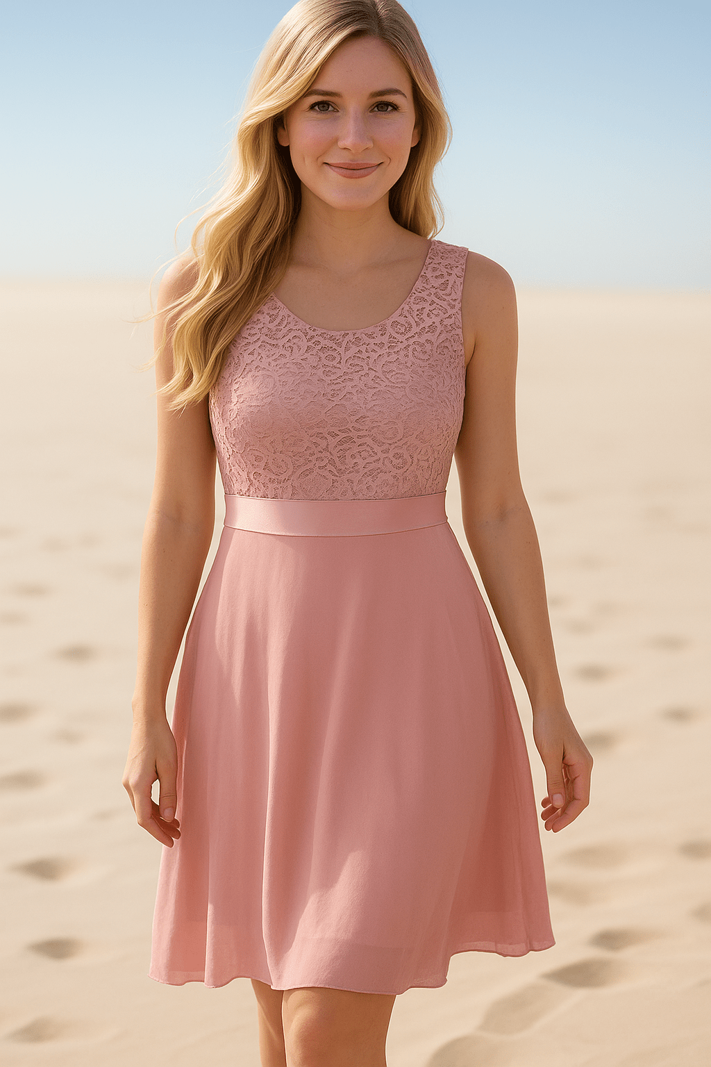 Robe Simple Rose Pâle