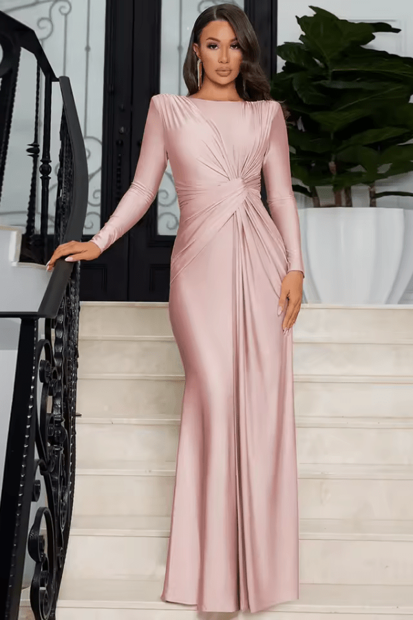 Robe Témoin De Mariage Rose Poudré