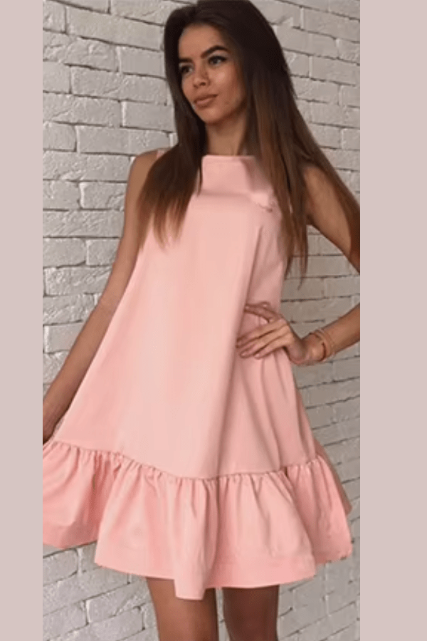 Robe Trapeze Rose Poudré