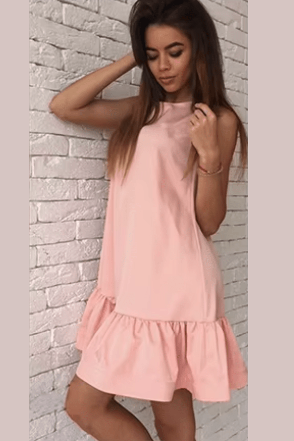 Robe Trapeze Rose Poudré