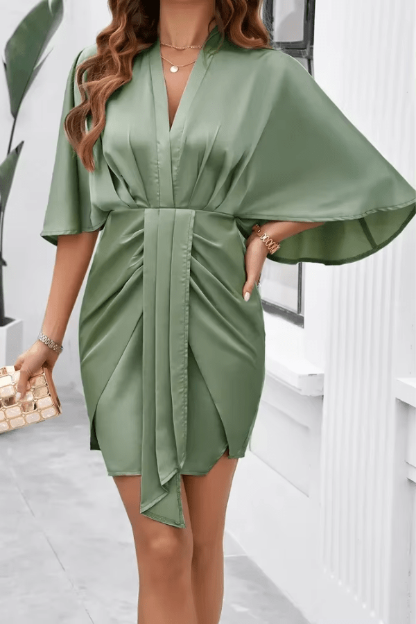 Robe Trapeze Vert Sauge