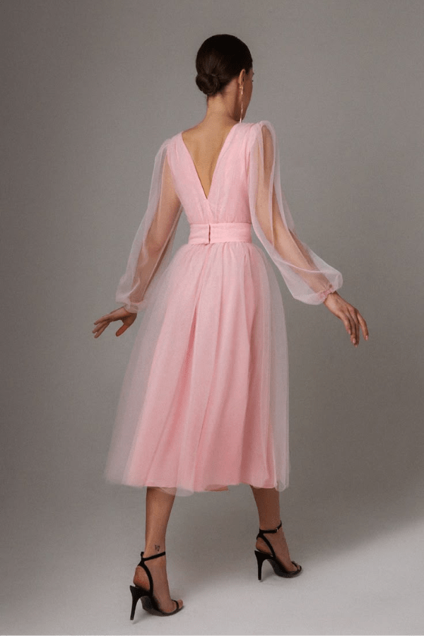 Robe Tulle Rose Poudré Femme