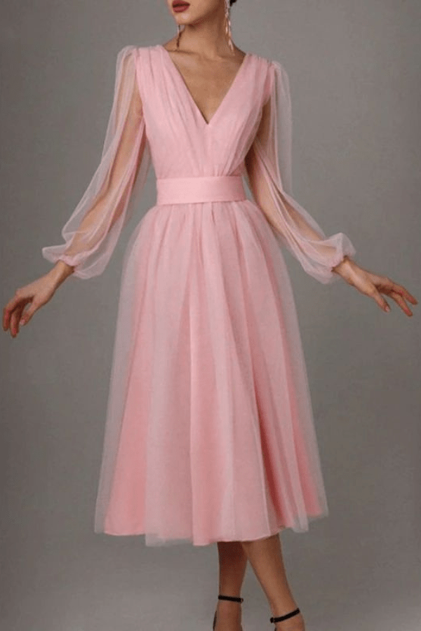 Robe Tulle Rose Poudré Femme