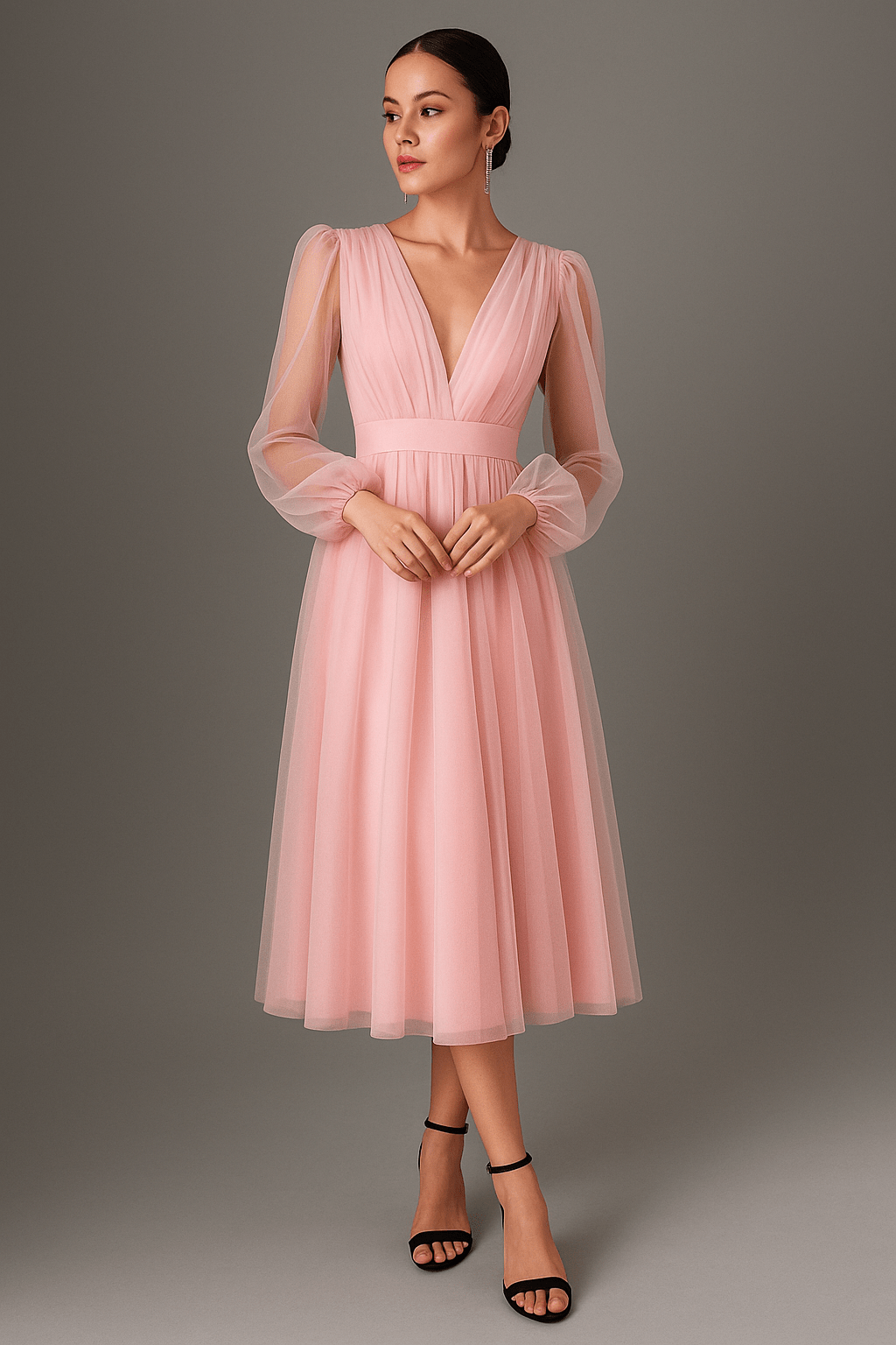 Robe Tulle Rose Poudré Femme