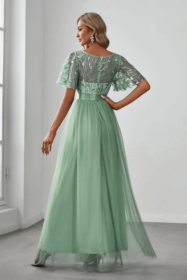 Robe Tulle Vert Sauge