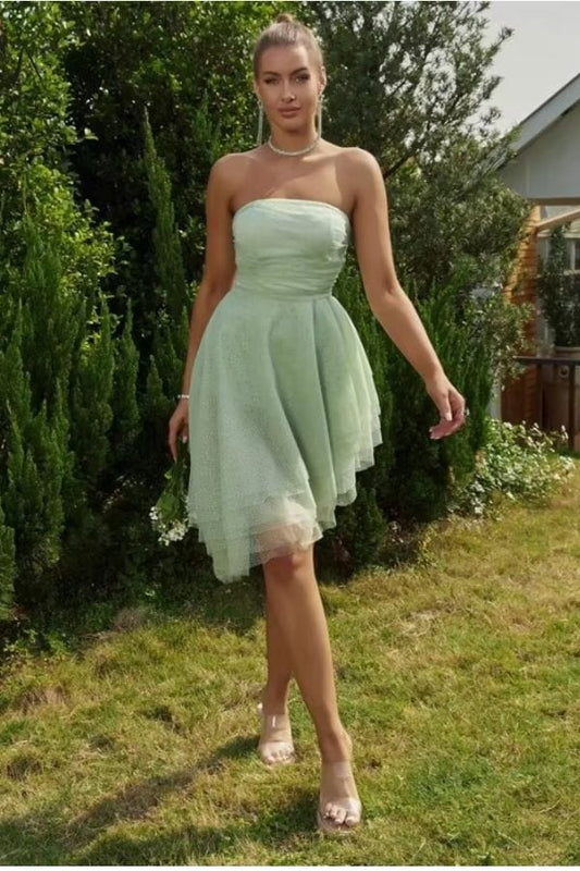 Robe Vert D'Eau Courte