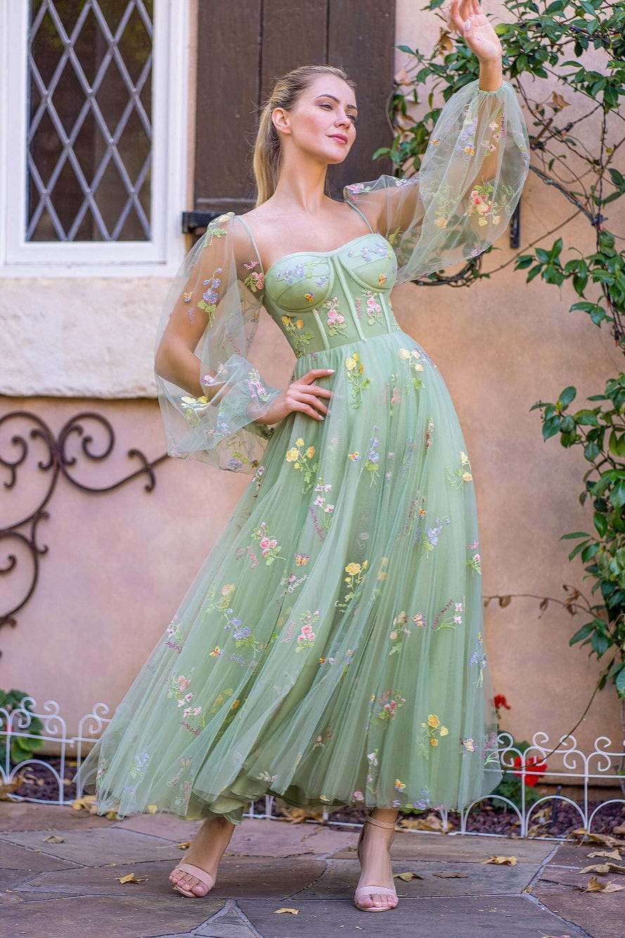 Robe Vert D'Eau Dentelle