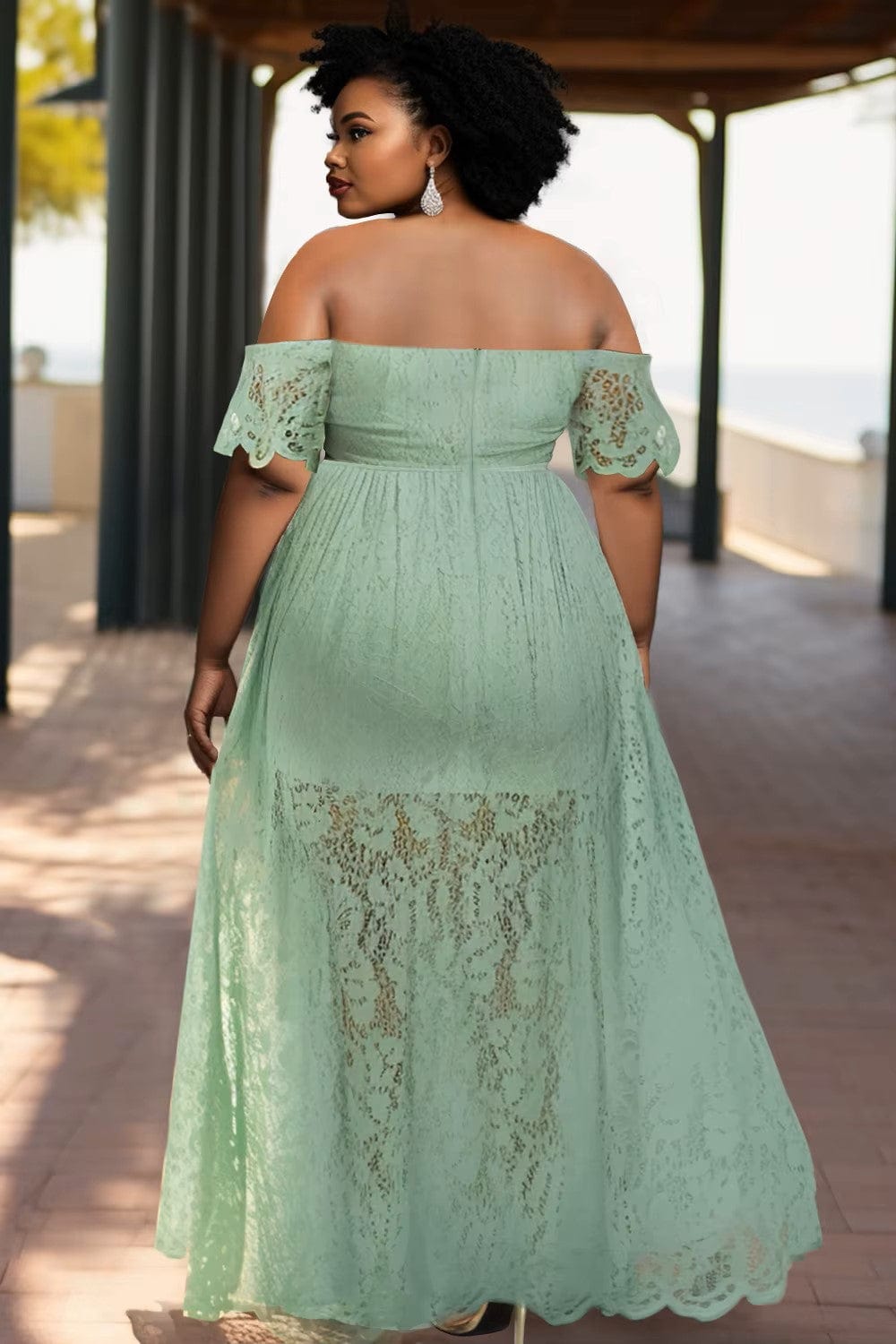 Robe Vert D'Eau Grande Taille