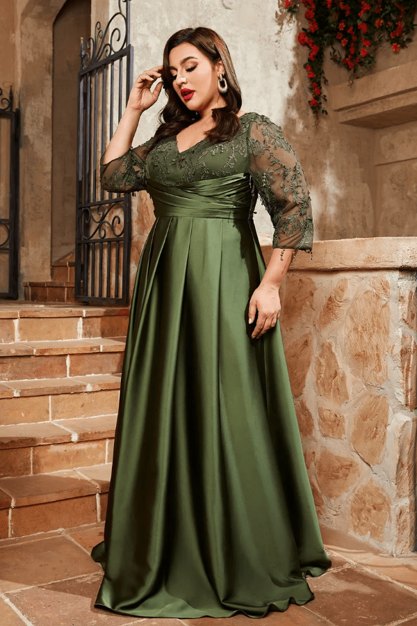 Robe Vert Sapin Grande Taille