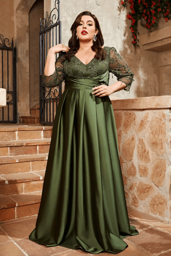 Robe Vert Sapin Grande Taille