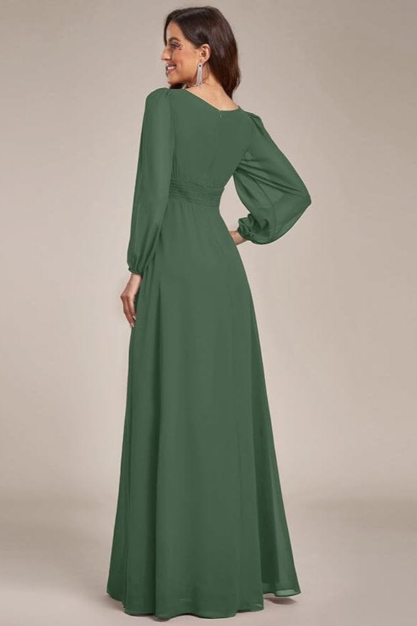 Robe Vert Sapin Manches Longues