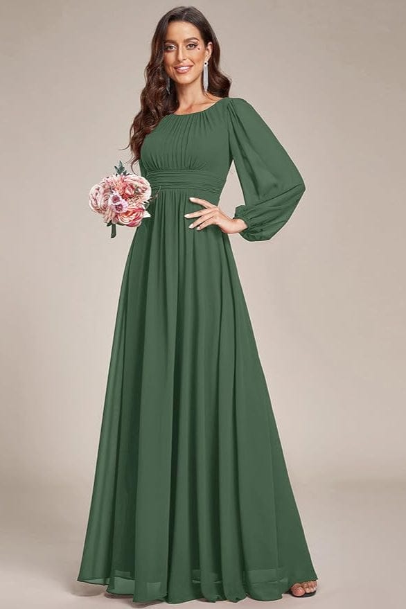 Robe Vert Sapin Manches Longues