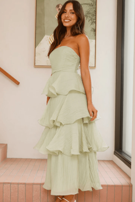 Robe Vert Sauge Dos Nu