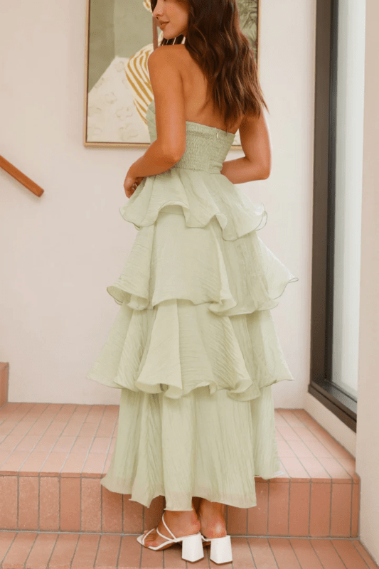 Robe Vert Sauge Dos Nu