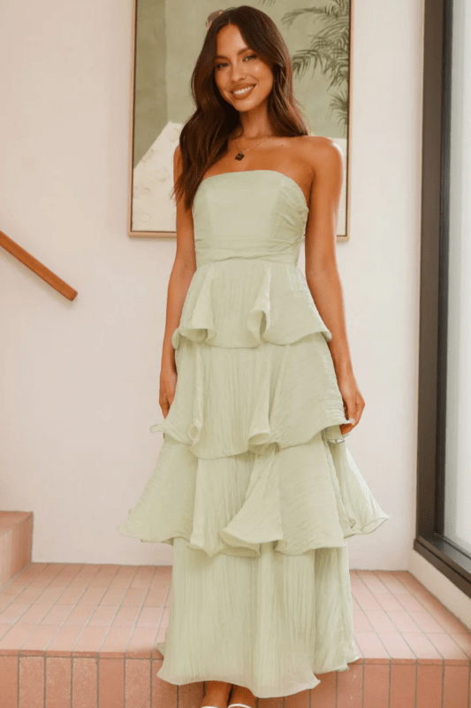 Robe Vert Sauge Dos Nu